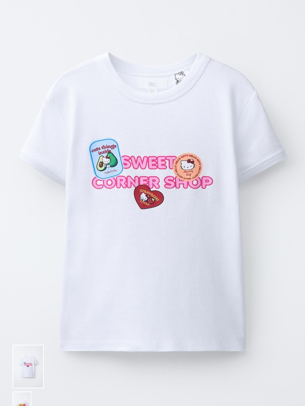 Zara White Kids 'Sweet Corner Shop' Hello Kitty Graphic Tee